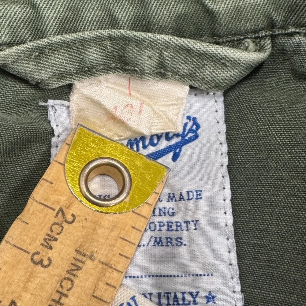 Memory's Ltd Military Shirt Jacket Mens Medium‎ Olive Green EUC Patches Italy